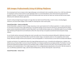 Edit Images Professionally Using AI Editing Platforms