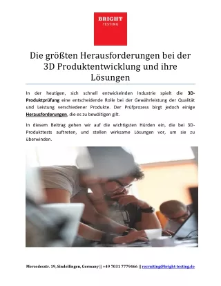 Die größten Herausforderungen bei der 3D Produktentwicklung und ihre Lösungen