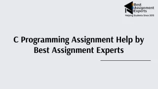 C Programming Assignment Help by Best Assignment Experts