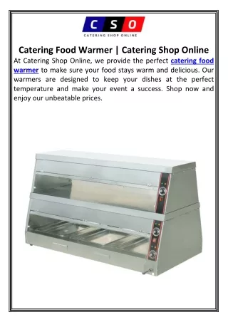 Catering Food Warmer | Catering Shop Online