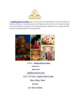 How To Define  Wedding Planner in Alwar