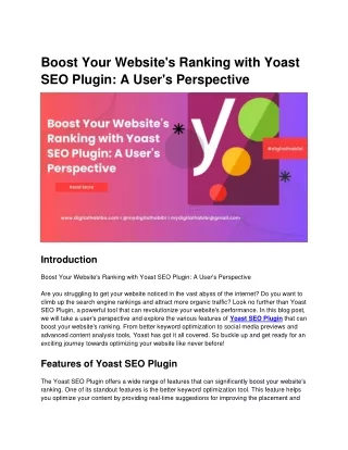 Boost Your Website's Ranking with