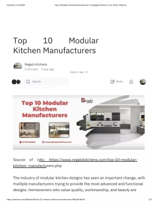 Top 10 Modular Kitchen Manufacturers