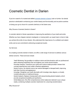 Cosmetic Dentist in Darien