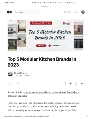 Top 5 Modular Kitchen Brands In 2023