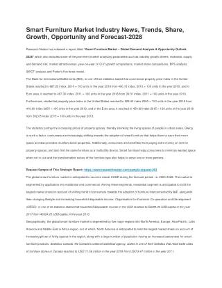 Smart Furniture Market Industry News