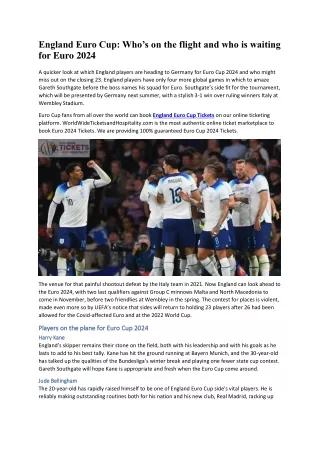England Euro Cup Who’s on the flight and who is waiting for Euro 2024