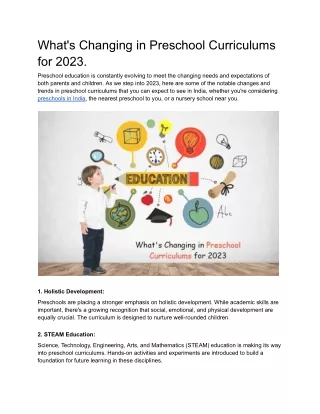 What's Changing in Preschool Curriculums for 2023