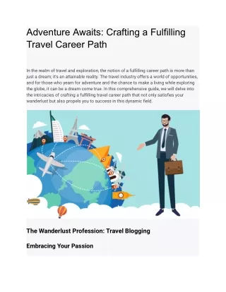 Adventure Awaits_ Crafting a Fulfilling Travel Career Path