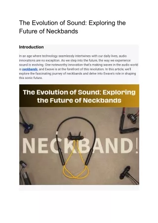 The Evolution of Sound_ Exploring the Future of Neckbands