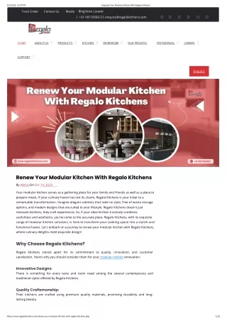 Renew Your Modular Kitchen With Regalo Kitchens