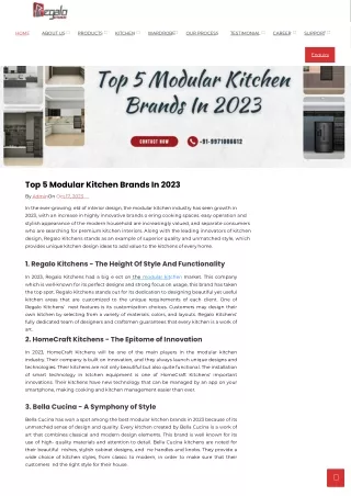 Top 5 Modular Kitchen Brands In 2023