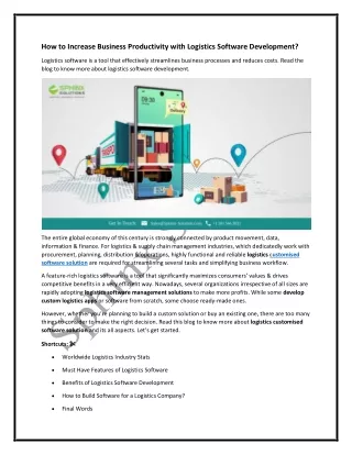 How To Increase Business Productivity With Logistics Software Development