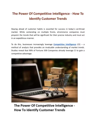 The Power Of Competitive Intelligence - How To Identify Customer Trends