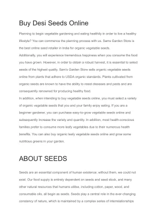 Buy Desi Seeds Online _ Sams Garden Store