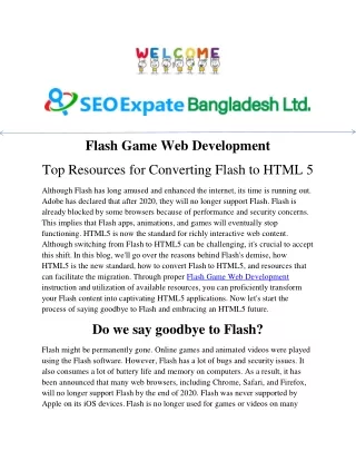 Flash Game Web Development