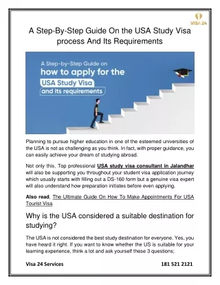 A Step-By-Step Guide On The USA Study Visa Process And Its Requirements