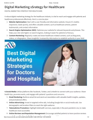 Digital Marketing sSrategy for Healthcare