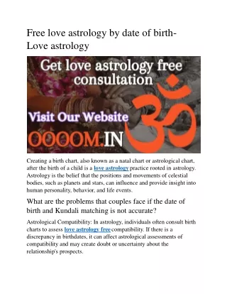 Free love astrology by date of birth Love astrology