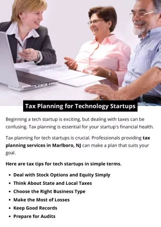 Tax Planning for Technology Startups