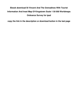 Ebook download St Vincent And The Grenadines With Tourist Information And Inset