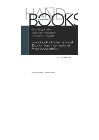 PDF read online Handbook Of International Economics Volume 6 full