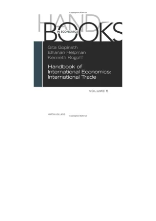 PDF read online Handbook Of International Economics Volume 5 for ipad