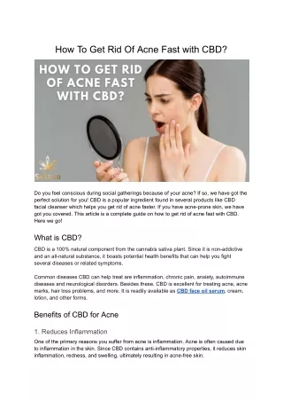 Top Ways to Get Rid of Acne with CBD