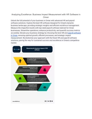 Oman's HR Evolution: Measuring Business Impact with Top Software