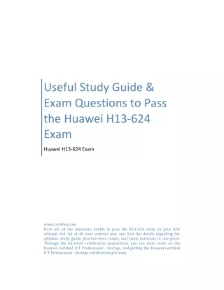 Useful Study Guide & Exam Questions to Pass the Huawei H13-624 Exam