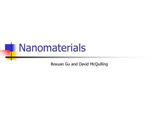 Nanomaterials