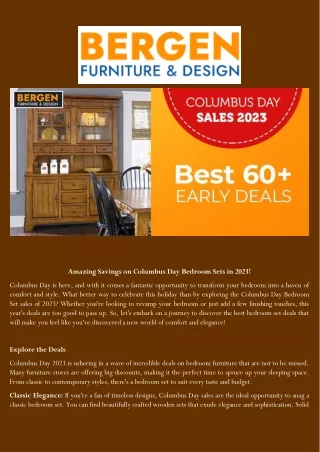 Amazing Savings on Columbus Day Furniture Sets in 2023 - Bergen Furniture & Design