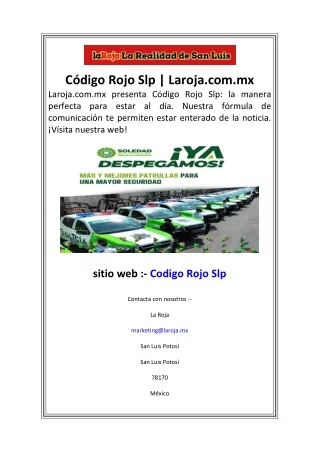 Código Rojo Slp  Laroja.com.mx