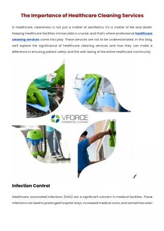 The Importance of Healthcare Cleaning Services