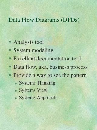 Data Flow Diagrams (DFDs)