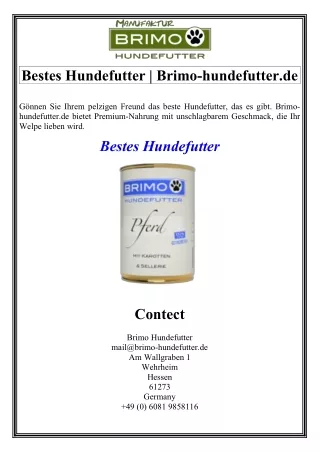 Bestes Hundefutter  Brimo-hundefutter.de