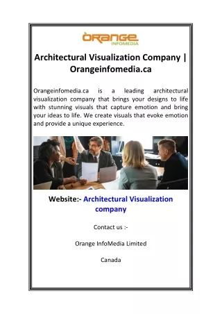 Architectural Visualization Company  Orangeinfomedia.ca