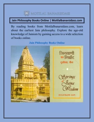 Jain Philosophy Books Online  Motilalbanarsidass