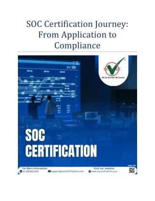 SOC Certification Journey: From Application to Compliance