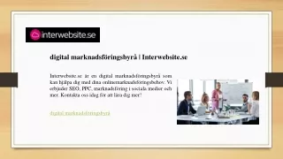 digital marknadsföringsbyrå  Interwebsite.se