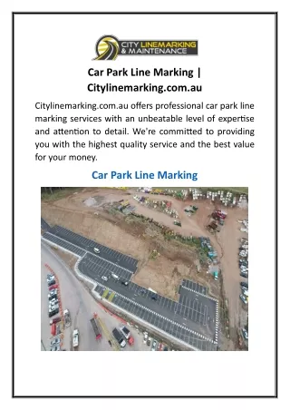 Car Park Line Marking  Citylinemarking.com.au