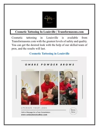 Cosmetic Tattooing In Louisville  Transformasons