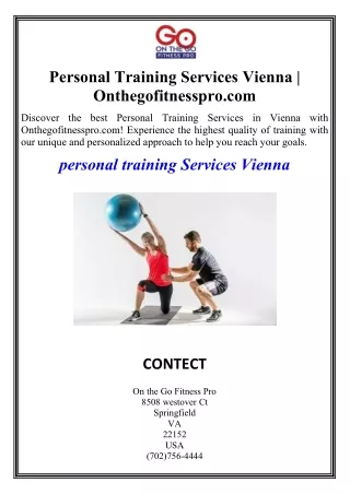 Personal Training Services Vienna  Onthegofitnesspro.com01