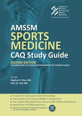 [PDF READ ONLINE] AMSSM Sports Medicine CAQ Study Guide: Featuring New Test Questions From