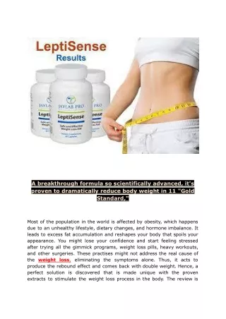 Leptisense -Proven Weight Loss