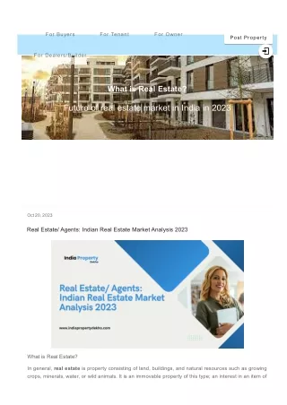 Real Estate/ Agents: Indian Real Estate Market Analysis 2023