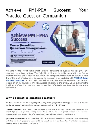 Achieve PMI-PBA Success_ Your Practice Question Companion