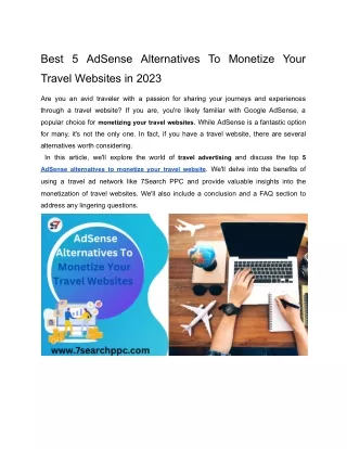 Best 5 AdSense Alternatives To Monetize Your Travel Websites in 2023