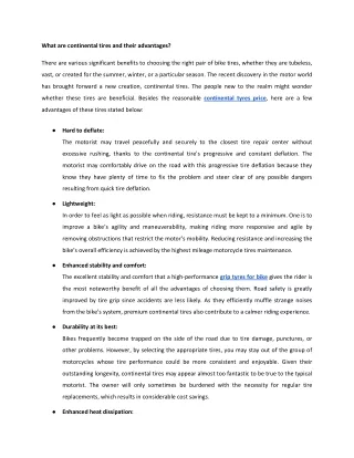 What are continental tires and their advantages.docx