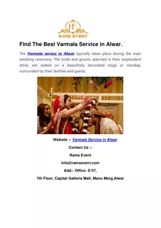 Find The Best Varmala Service in Alwar